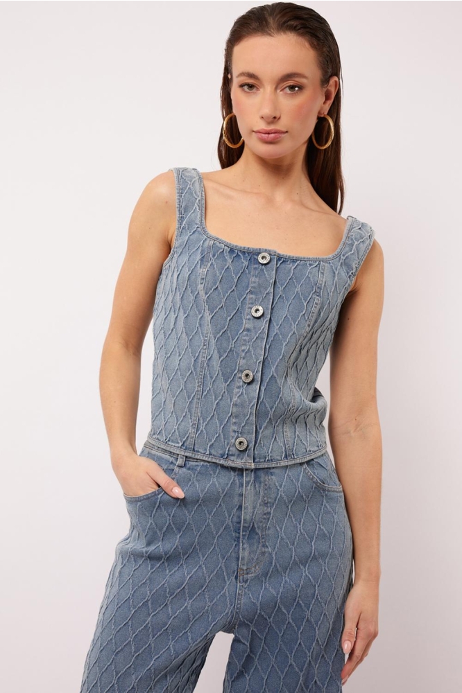 ELISSA TOP 25ZSF11 902 DENIM LIGHT BLUE